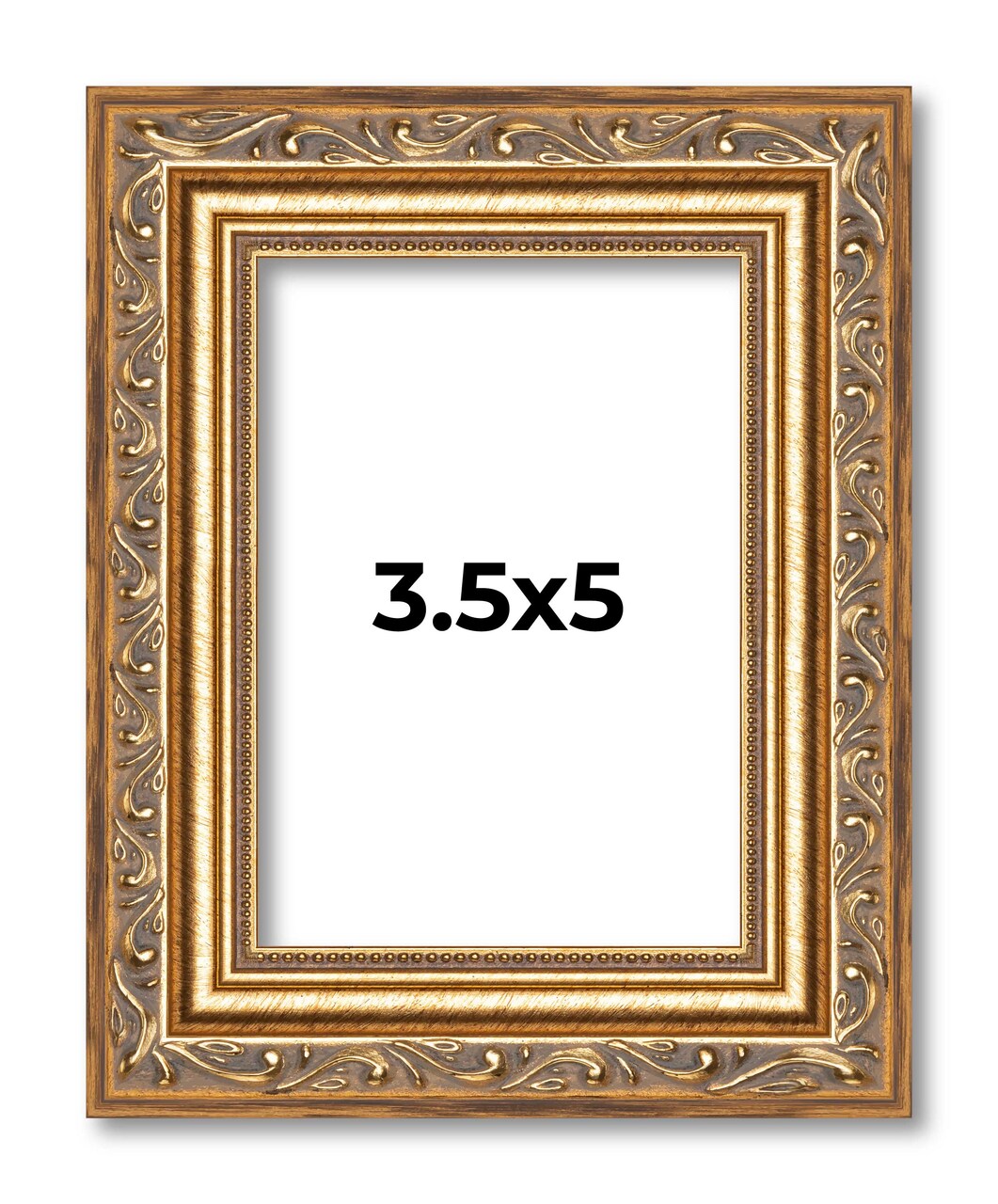 3.5x5 Museum-Quality Picture Frame with UV-Resistant Acrylic & Acid-Free Backing, Available in 4 Finishes - Gold, Silver, Bronze, and Black